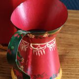 Ancienne cafetière et pot à lait en tôle émaillée