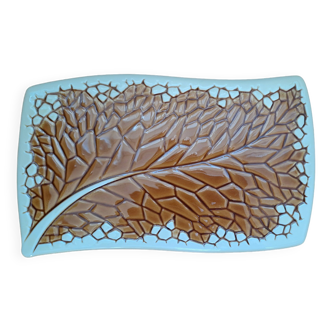 Cheese board or trivet Verceram stylized leaf design from the 40s - 50s