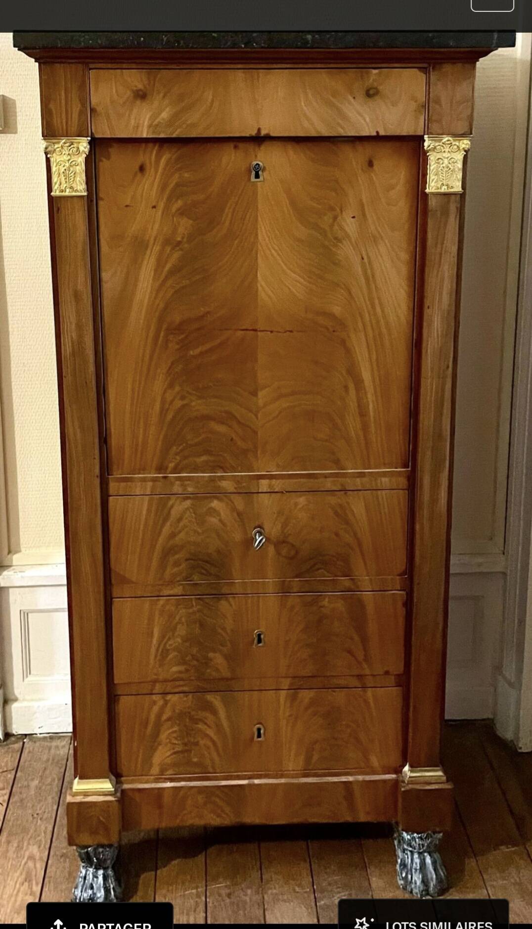 Antique wooden secretary