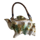 Wabi-sabi teapot in glazed ceramic