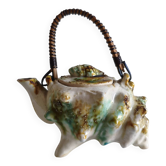 Wabi-sabi teapot in glazed ceramic