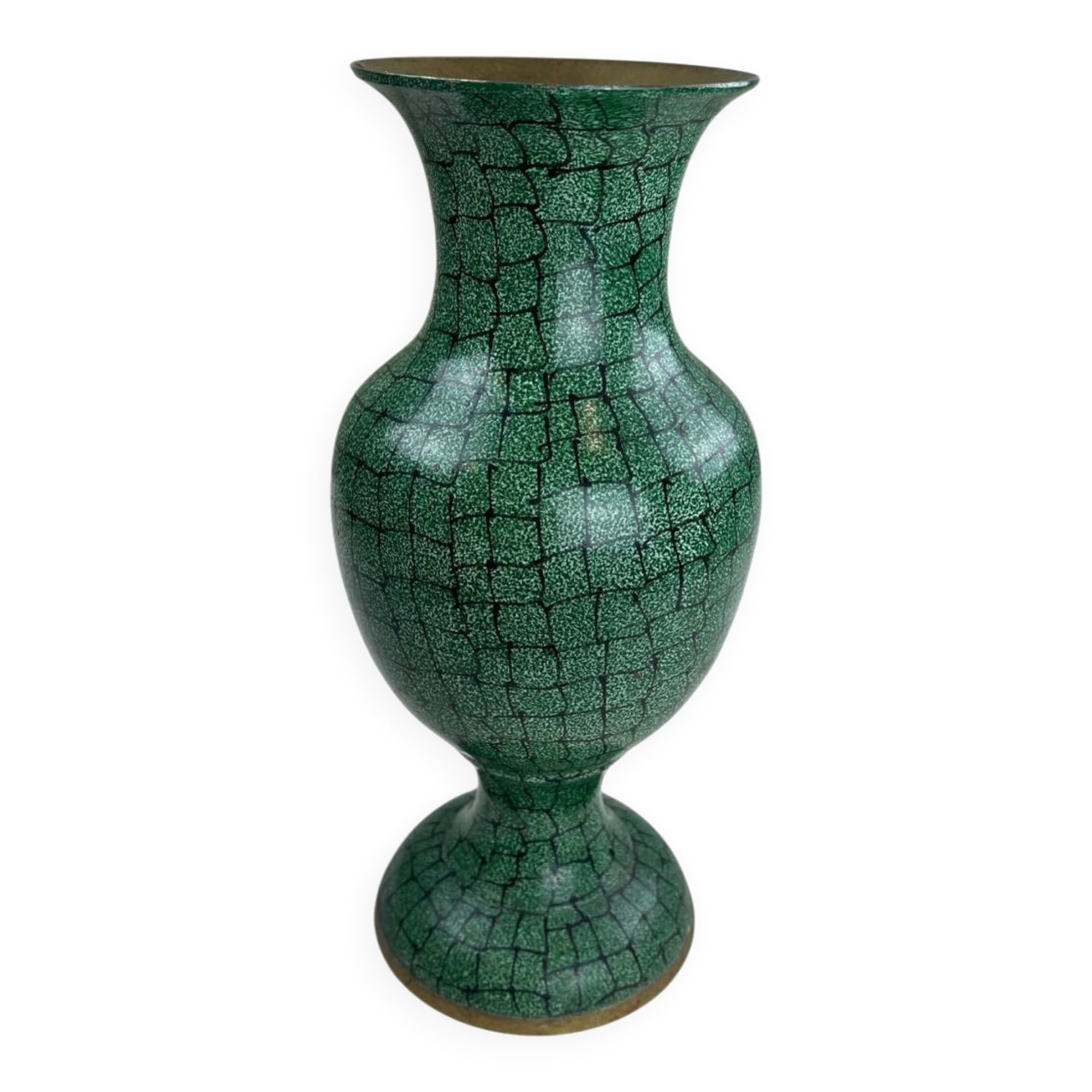 Decorated brass vase