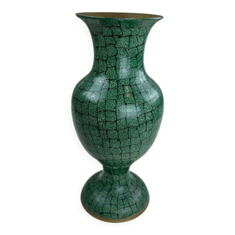 Decorated brass vase