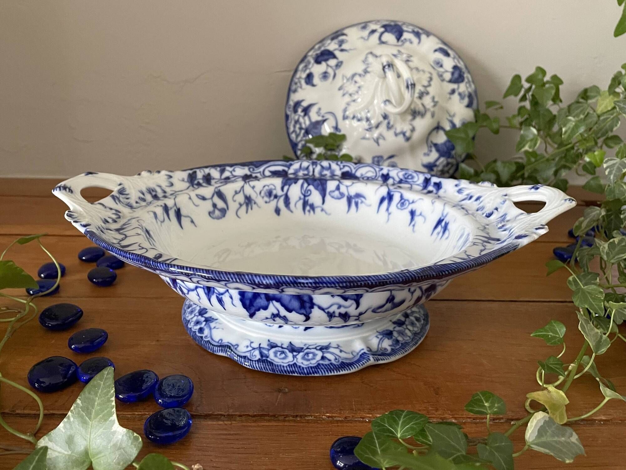 Very old vegetable dish in Creil & Montereau earthenware.