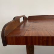 Table basse en bois avec joli motif carré  Plateau de service, années 1960, Allemagne