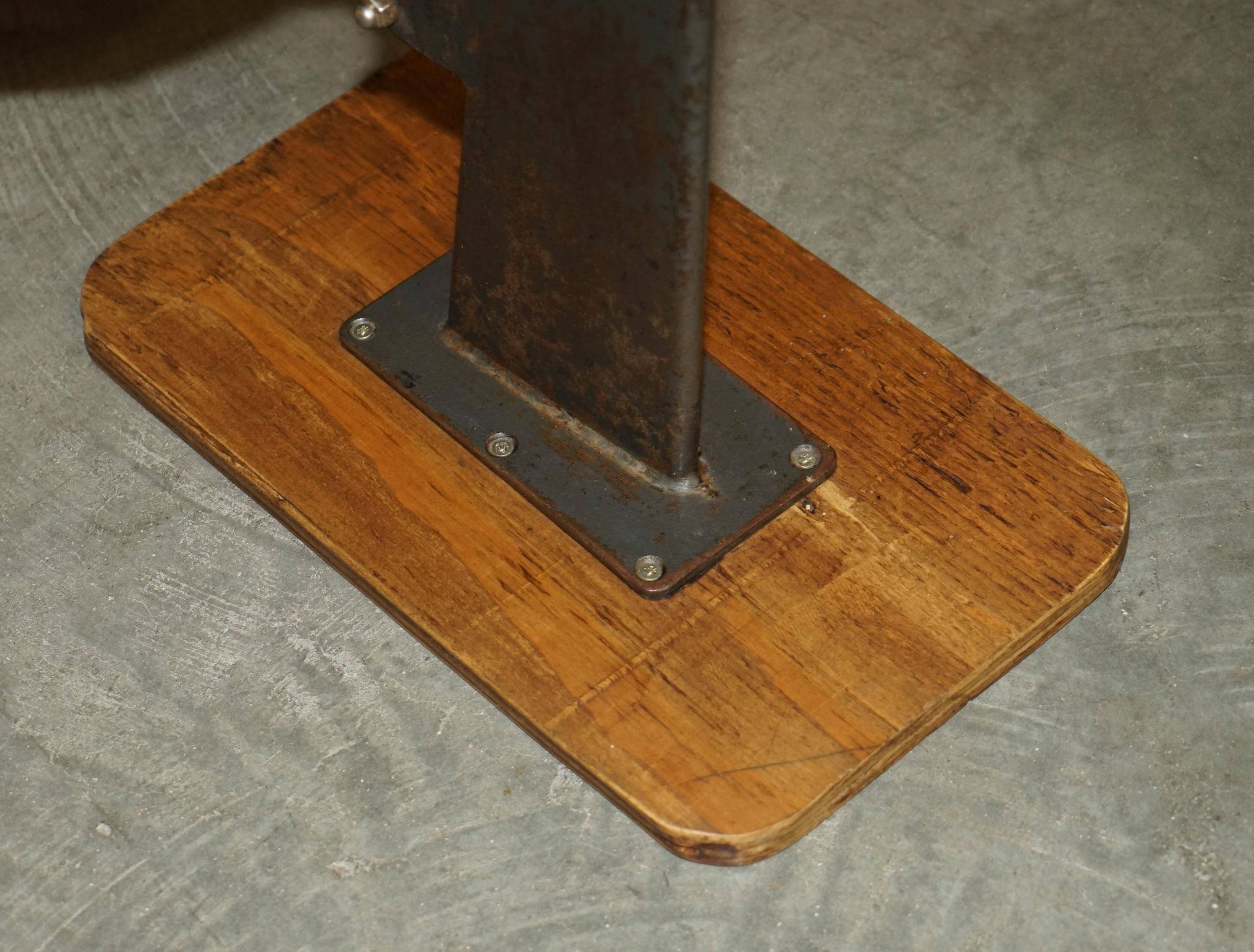 Six vintage mid-century modern folding stadium seats with new bases.