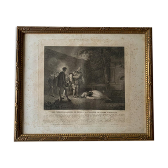 Alexandre Joseph Desenne,  Les 1ers amours d’Henri IV, gravure, XIXème s