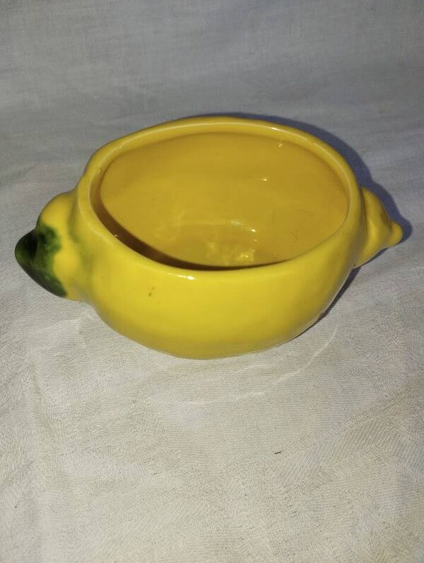 Confiturier citron – Faïence émaillée – Années 60–70 – Vintage