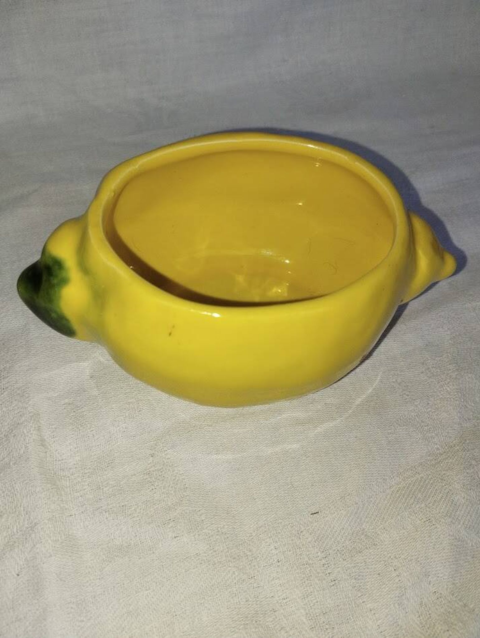 Confiturier citron – Faïence émaillée – Années 60–70 – Vintage