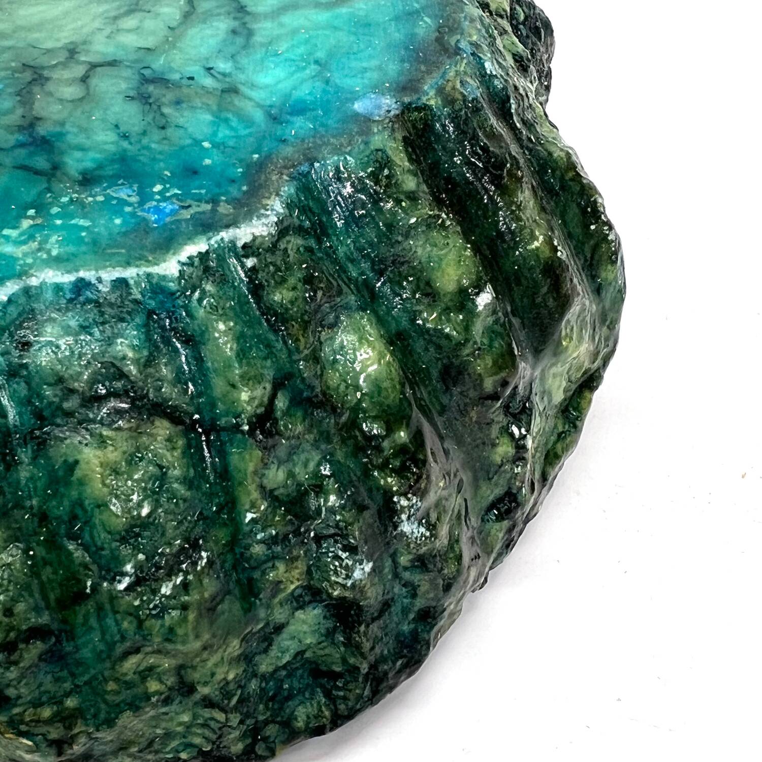 Cendrier vintage en albâtre turquoise, années 70