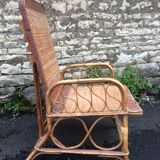 Bamboo rattan long chair