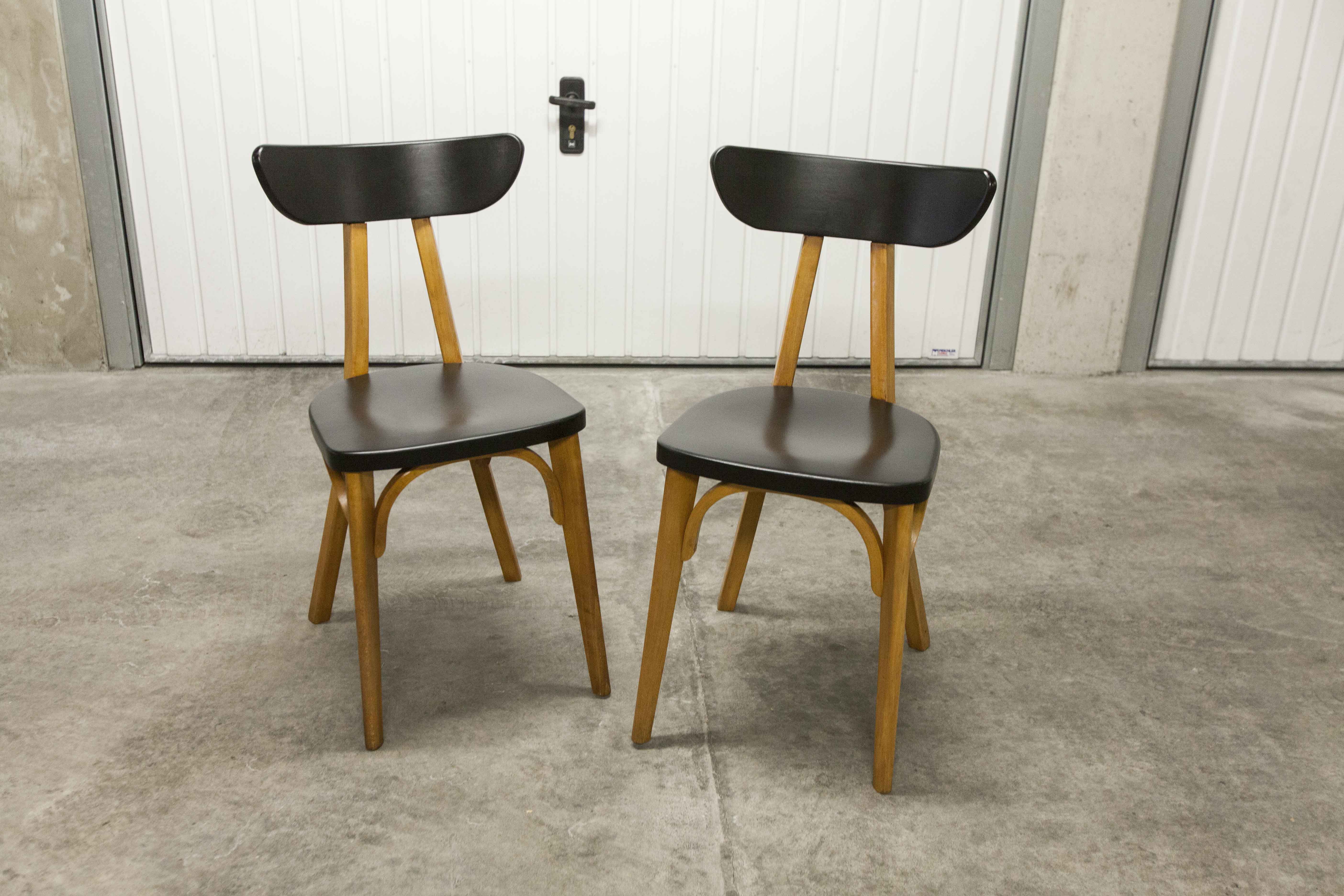 Set of 6 restored Luterma "banana" chairs