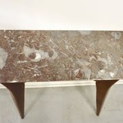 Italian Midcentury Console In Mahogany And Marble
