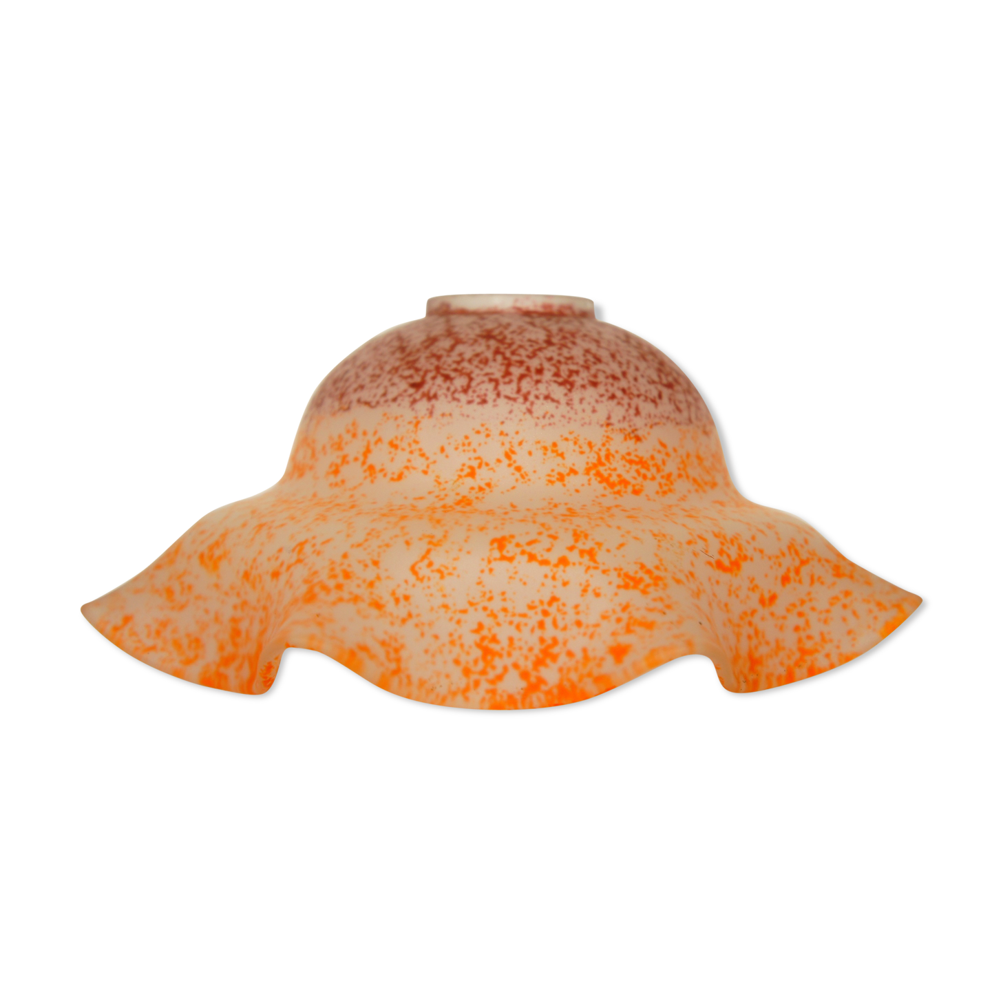 Speckled toothed glass lampshade