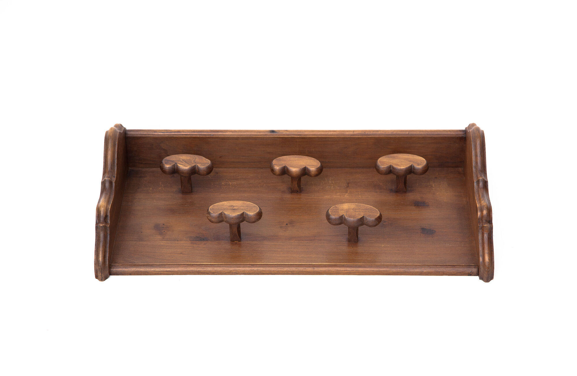 Vintage coat rack, wall-mounted wooden coat rack, 5 hooks, rustic, cloakroom, coat hanger, rack