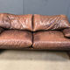 Leather Maralunga sofa by Vico Magistretti for Cassina, 1970s