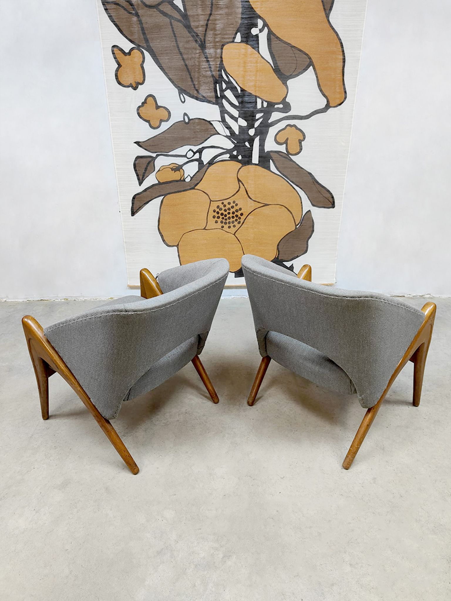 Midcentury scandinavian design lounge set sofa armchairs