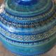 Vase ceramic blue Aldo Londi for Flavia Montelupo faïence vintage 60/70 italy