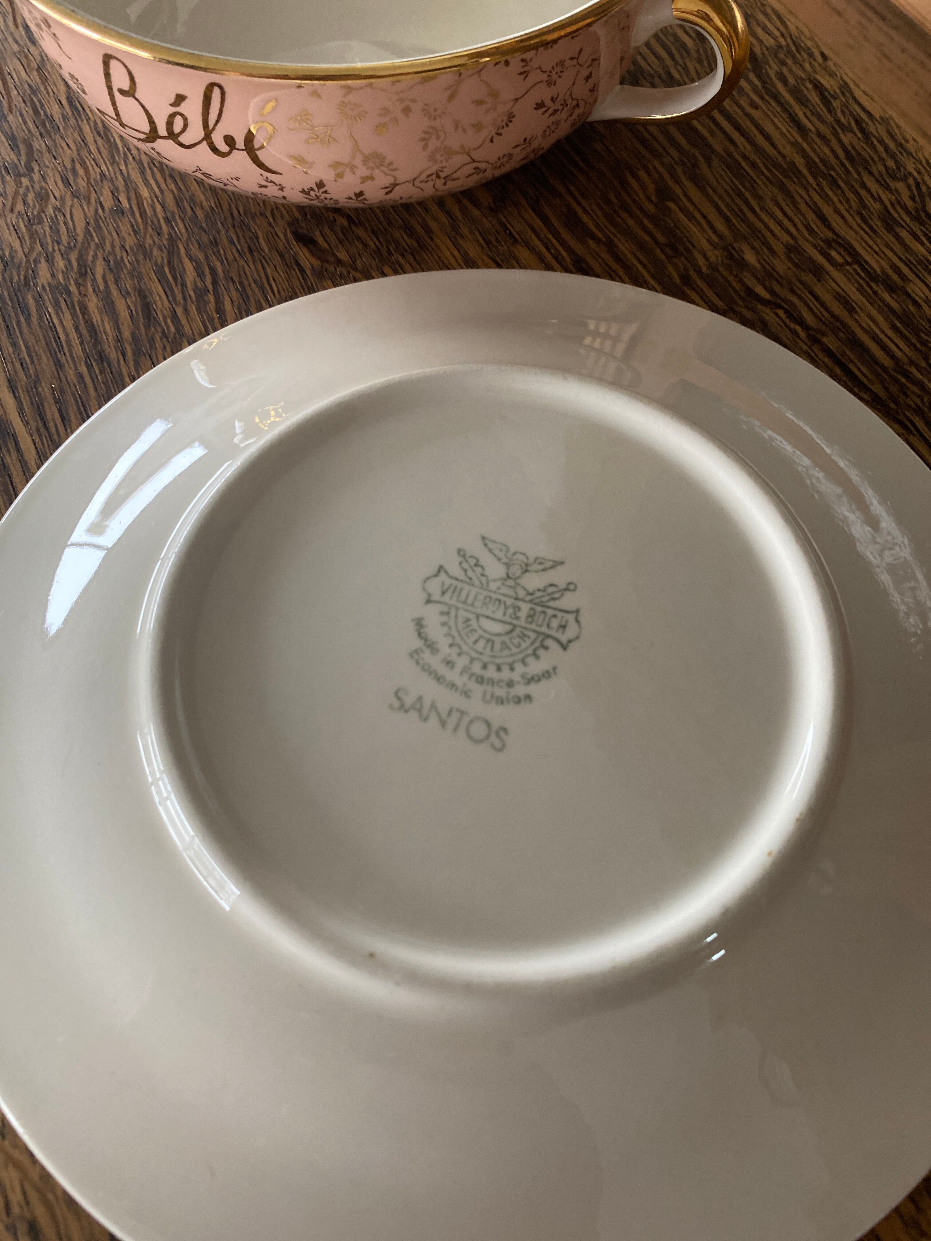 Baby handle bowl and saucer Villeroy and Boch model Santos