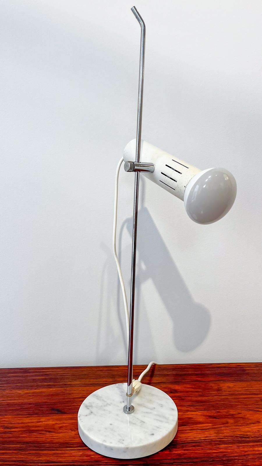 Table lamp model A4 in marble and steel by Alain Richard