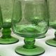 Blown glass stemmed glasses, biot