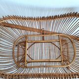 Berceau moïse en rotin vintage vers 1960