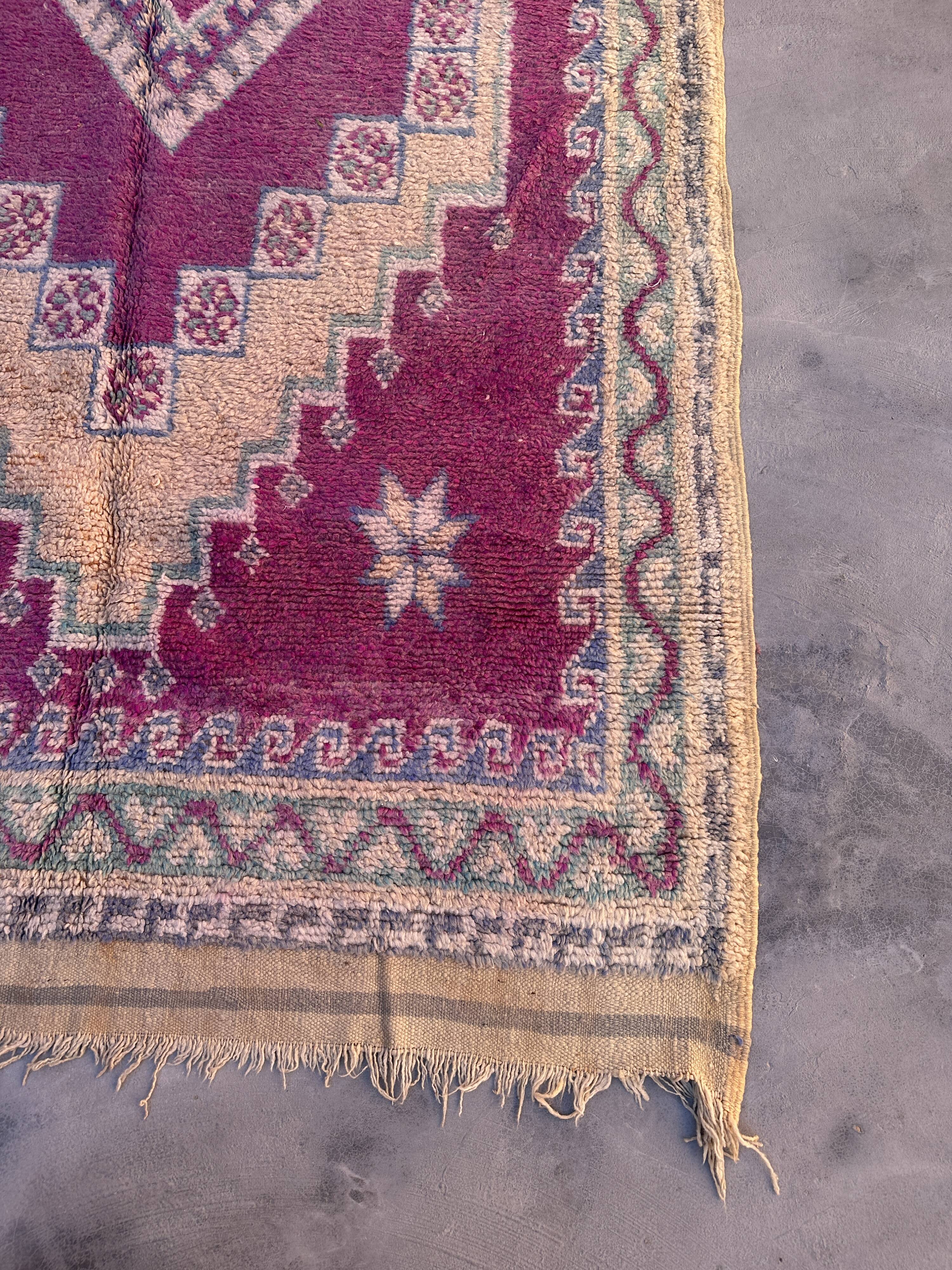 Moroccan rug Ait Bou Sbaa purple - 304 x 158 cm