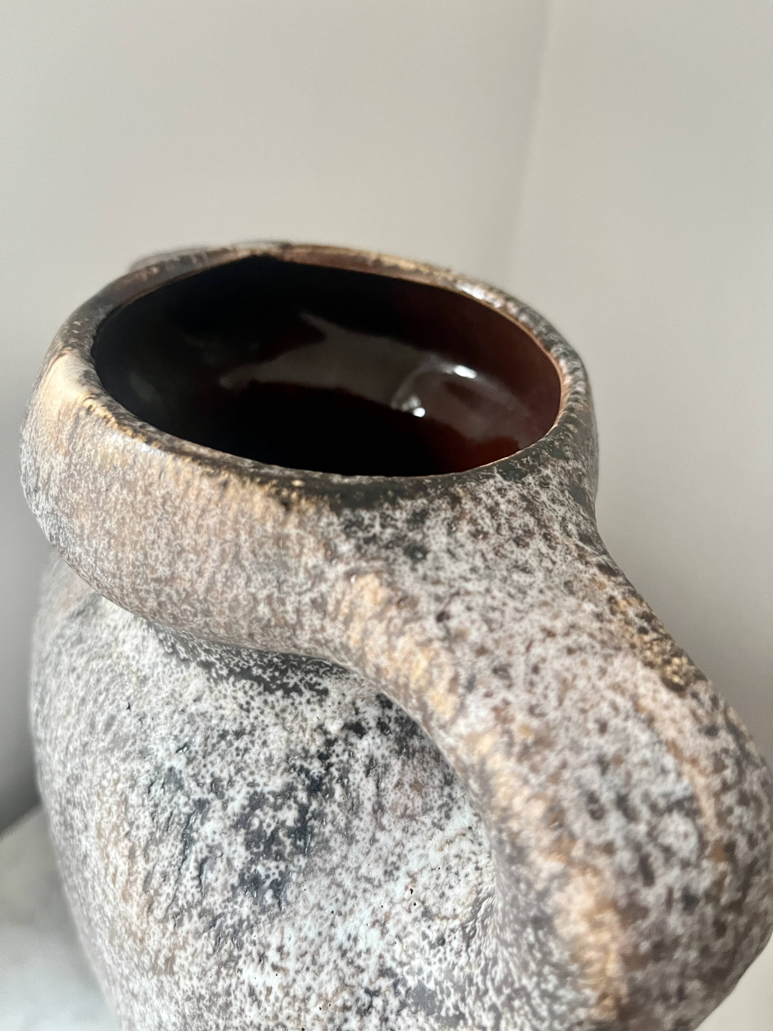 Vintage German Lava Style Grey Brown Amphora Vase, West Germany 1970s