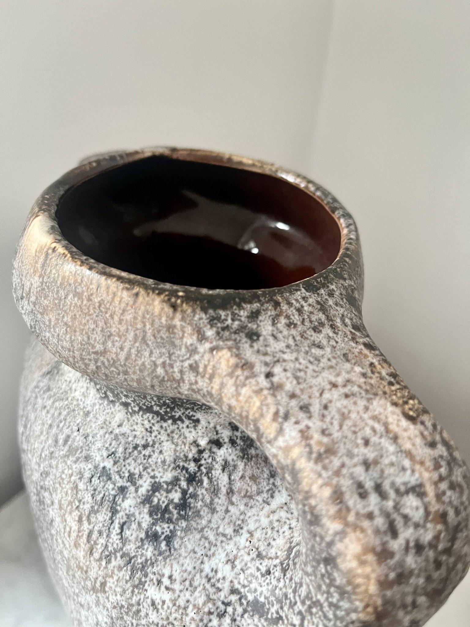Vintage German Lava Style Grey Brown Amphora Vase, West Germany 1970s