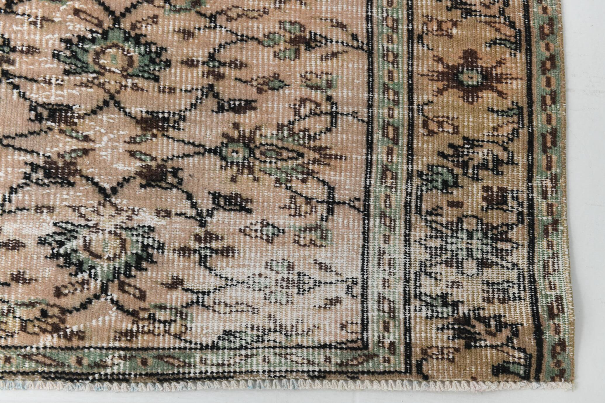 Light Blush Pink All-over Floral Vintage Rug, 188x276Cm