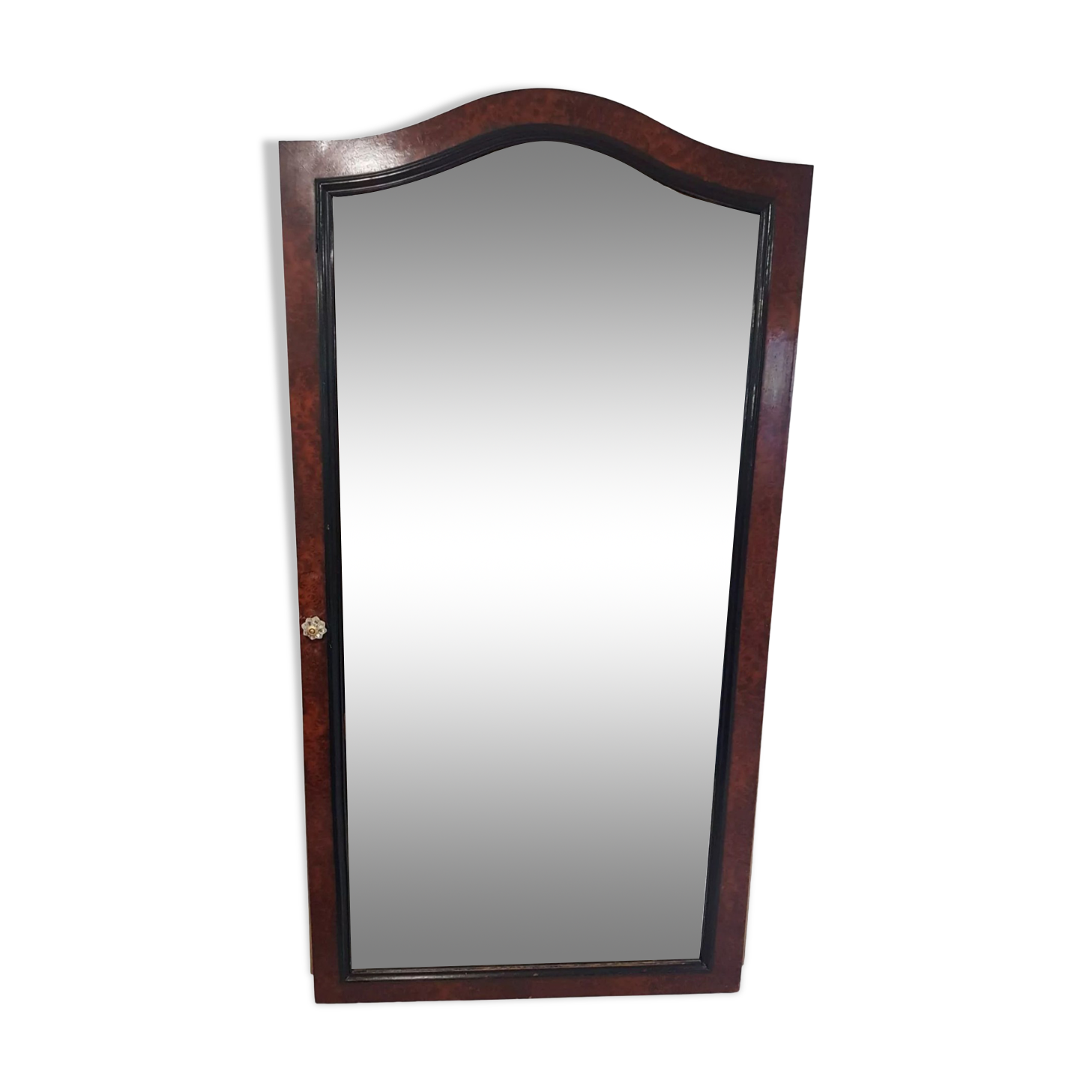 Beveled mirror in elm burl 163cm×65 cm