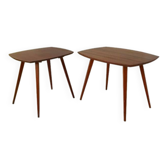 Pair of coffee tables with compass legs
