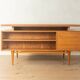 1960s walnut veneer desk with drawers and cabinet