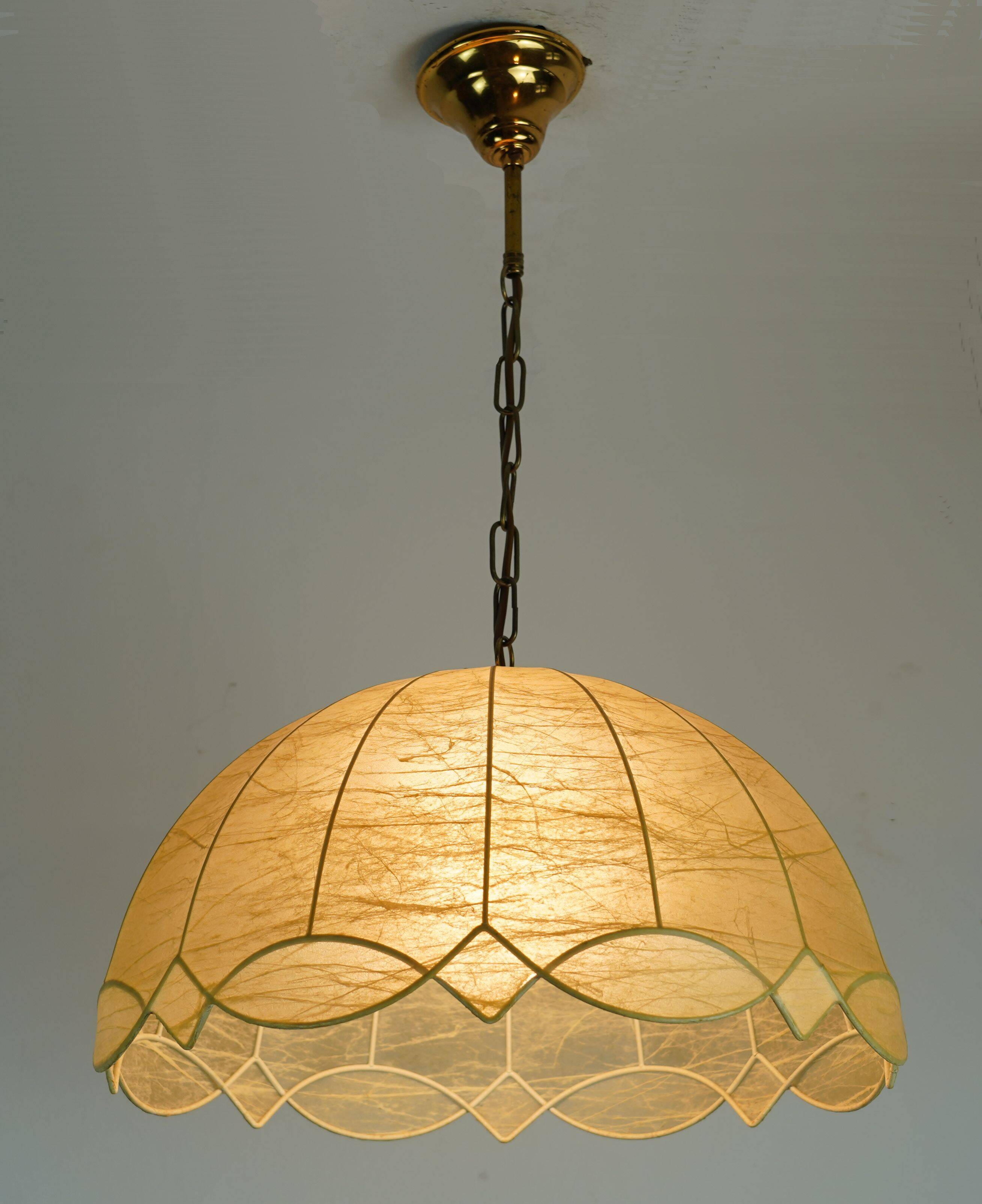 very beautiful mid century modern cocoon PENDANT LIGHT 1970s