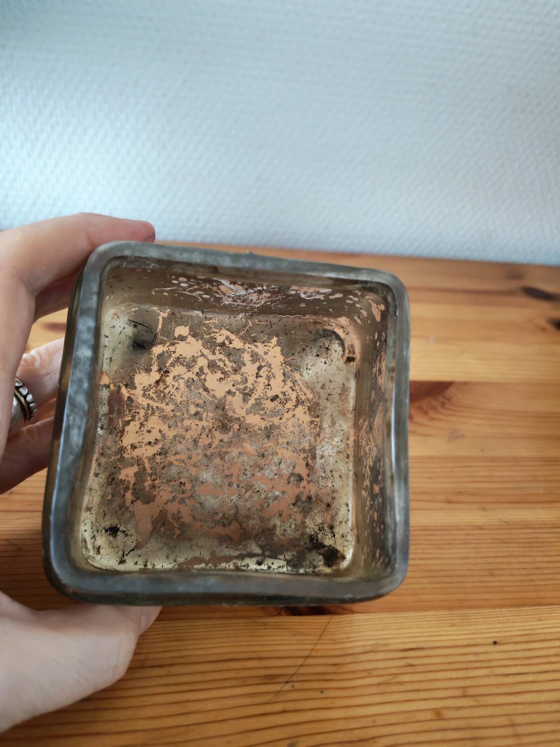 Silver mirror glass candy dish