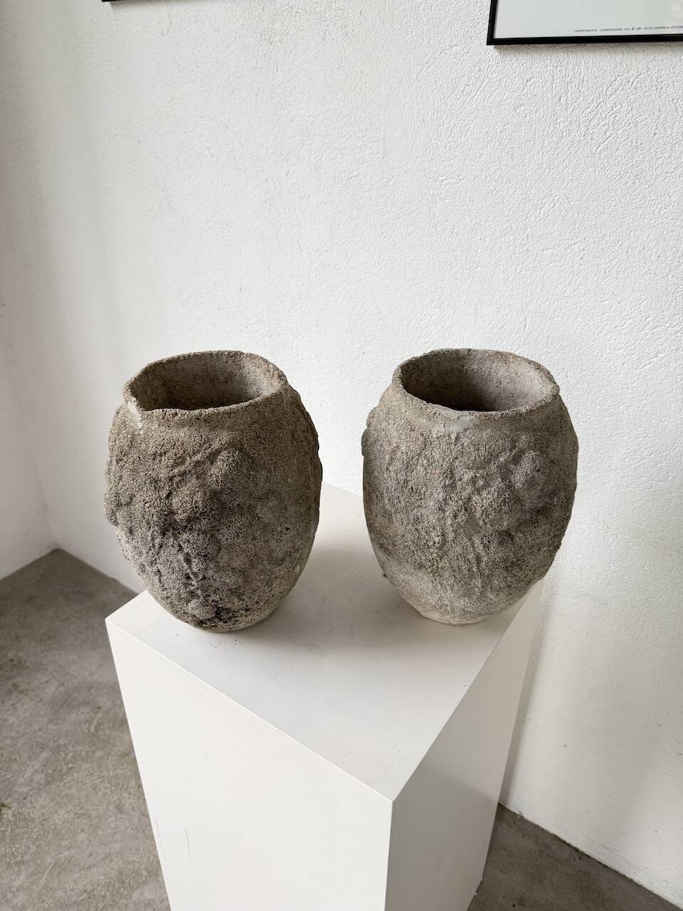 Pair of cement planters, 1900