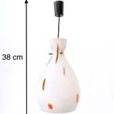 Encased and Blown Glass Pendant with Orange Murrine, Italy