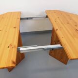 Vintage octagonal dining table from the 1980s in pine with an extension.