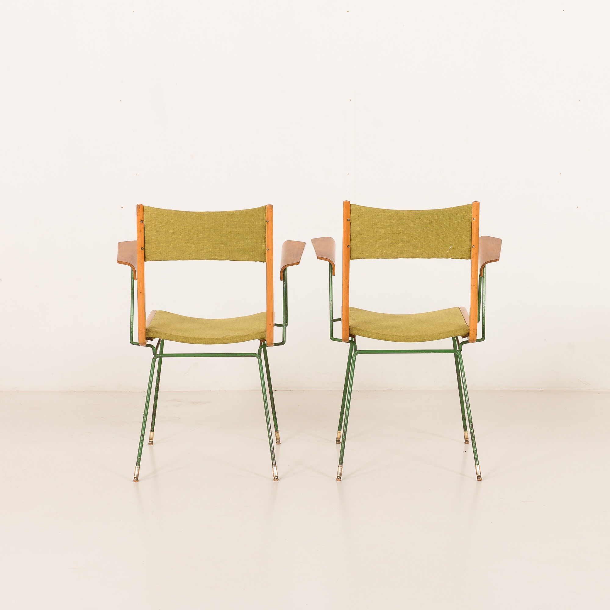 Boomerang chair attr. to Carlo De Carli, set of 2, Italy 1950s