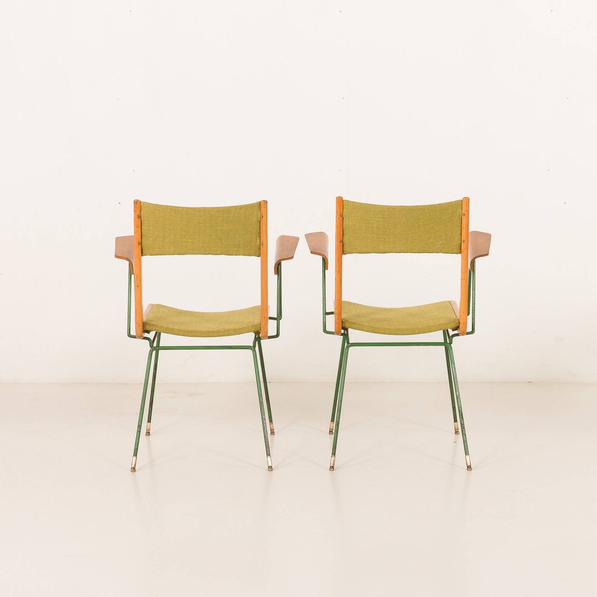 Boomerang chair attr. to Carlo De Carli, set of 2, Italy 1950s