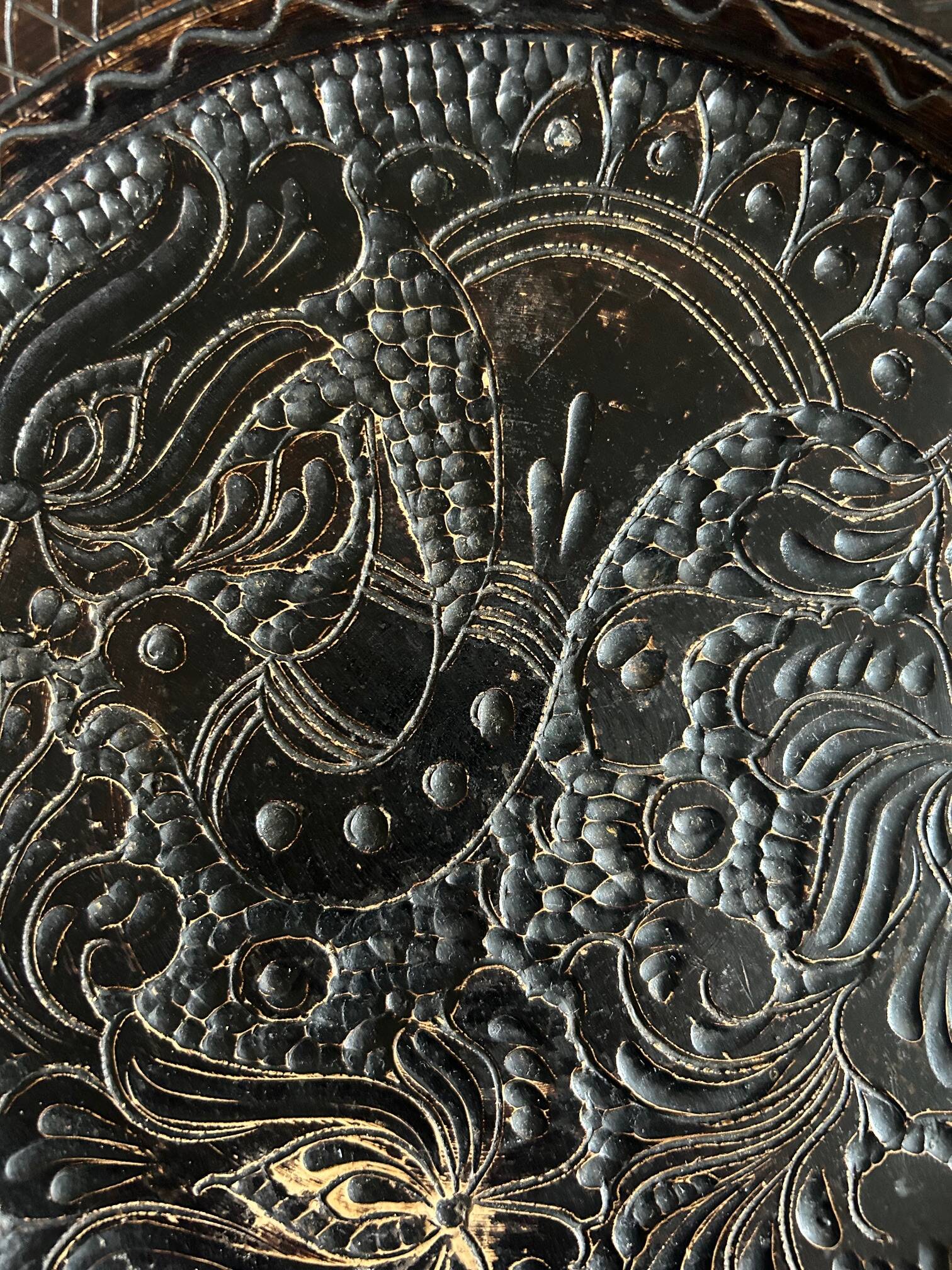 Korond ceramic dish with bird decoration