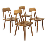 Set of 4 Scandinavian chairs "Model 121", Bröderna Wigsells, Sweden, 1960
