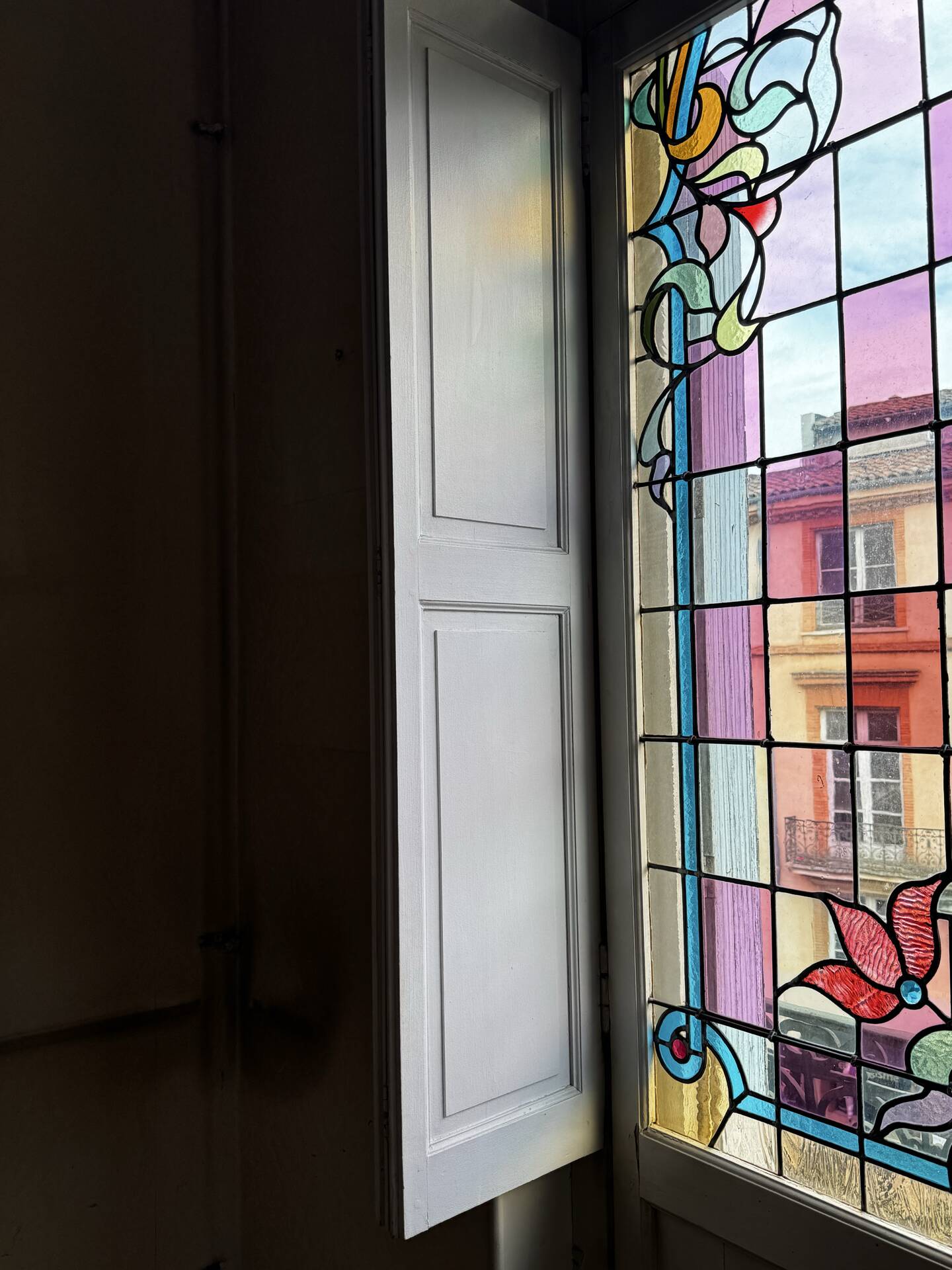 Window doors stained glass