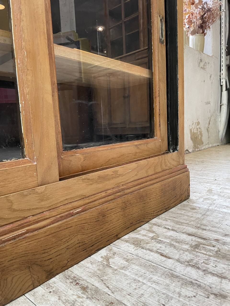 Oak sideboard with glass doors