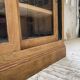 Oak sideboard with glass doors