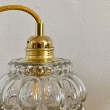 Vintage moulded glass tulip hand lamp