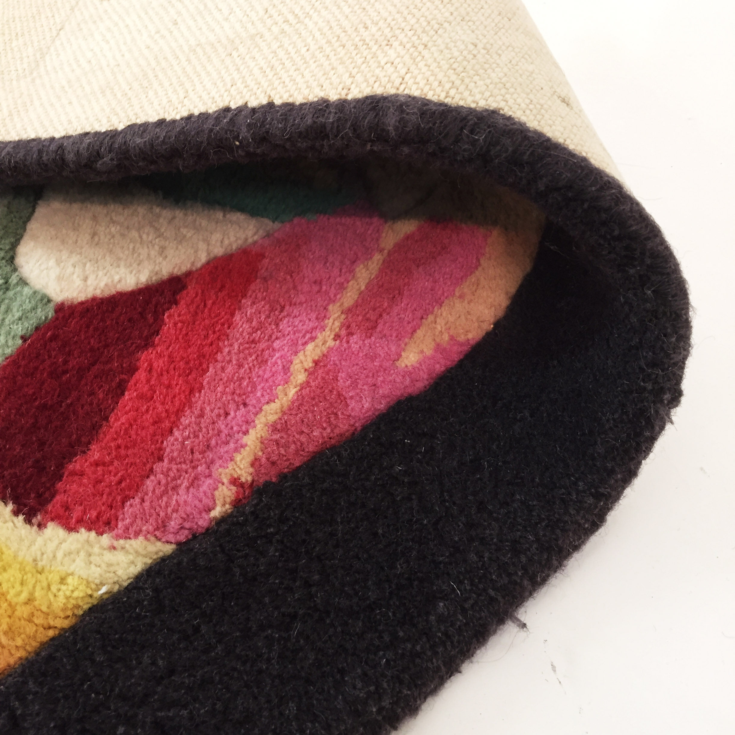 Vintage missoni square flowers rug carpet floor  130x130cm