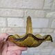 Small amber yellow glass pocket basket Portieux France