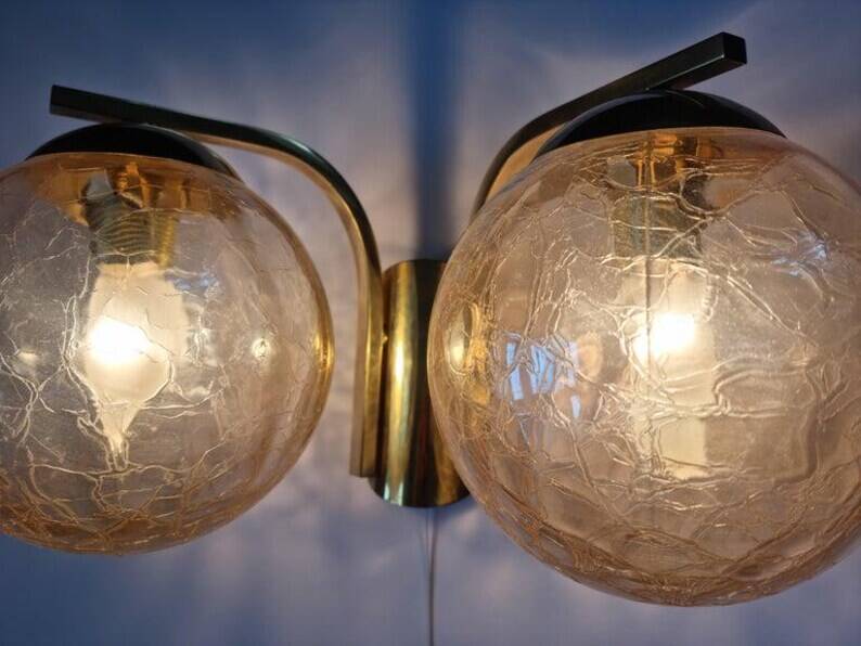 Midcentury Brass Wall Lamp, Germany, 1970s