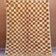 Berber rug in brown and beige check pattern - 206 x 154 cm